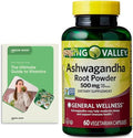 Spring Ashwagandha 500mg Root Powder 60 Capsules (Pack of 1) with Vitamin Guide (2 Items)