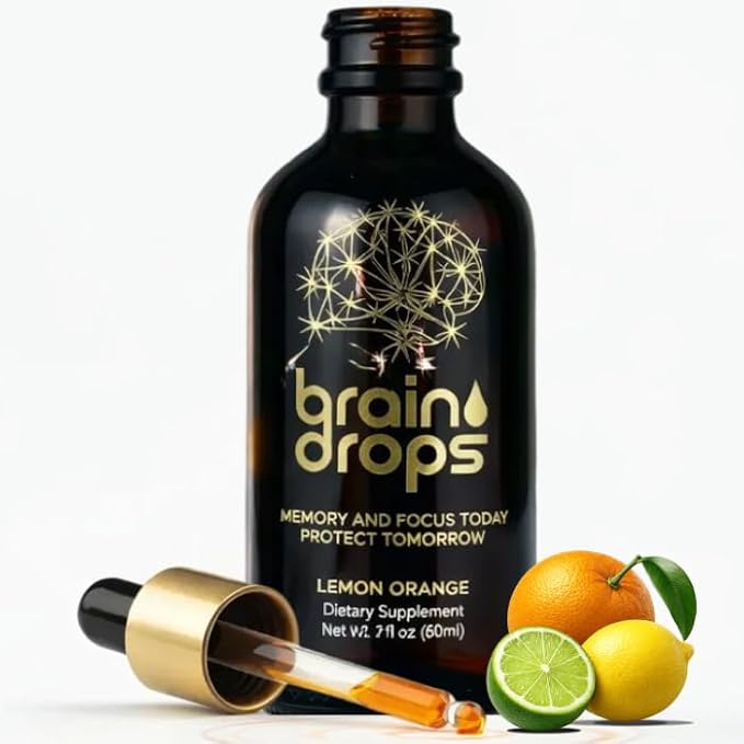 EarlyBird Brain Drops Brain Supplements for Memory and Focus Vitamin B Complex with Cognizin Citicoline Huperzine A B6 Folate and B12 Memory and Cognitive Support Non-Caffeinated Vegan Formula