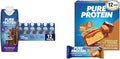 Pure Protein Chocolate Protein Shake 30g Protein 12 Pack + Pure Protein Chocolate Salted Caramel Protein Bars 19g Protein 12 Count