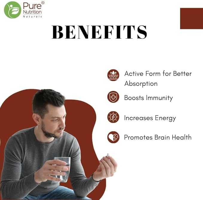 Vitamin B12 (2.2mcg) Tablets | Active Form of Methylcobalamin B-12 Supplement for Men &amp Women | Helps Boost Immunity &amp Energy | Promotes Brain &amp Nerve Health - 60 Veg Tabs