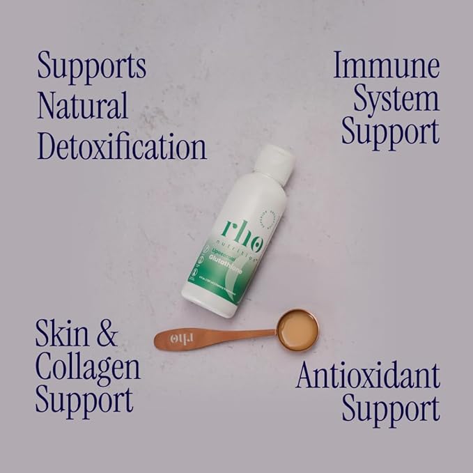 Rho Nutrition Liposomal Glutathione - Ultra High Absorption Liquid Glutathione Supplement - Supports Natural Detoxification Immune System Skin Health Mental Clarity &amp Overall Well-Being - 3-Pac