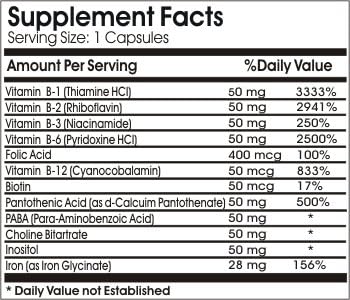 Iron Complex 28mg // 200 Capsules // Pure // by PureControl Supplements