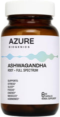 ORGANIC ASHWAGANDHA - Root + Full Spectrum Formula - Cortisol Reducer Supports Stress Sleep Focus Energy Muscles and Hormones* – Pure Vegan Non-GMO Gluten-Free Kosher 90 Caps