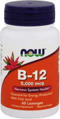 NOW Foods B-12 5000mcg w/FOLIC 60 Tabs (Pack of 6)