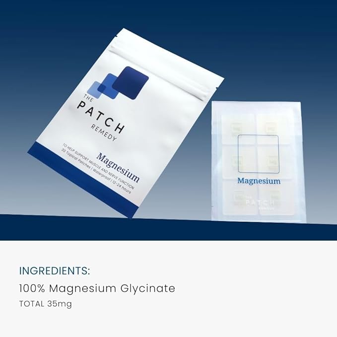 The Patch Remedy Sleep &amp Magnesium Bundle - (60 Patches) Natural Melatonin-Free Sleeping Patch &amp Magnesium Glycinate Patch Kit | Mineral &amp Sleep Support