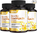Vitamin D3 K2 Magnesium 10000 IU 120 mcg K2 Capsules 60 Count (Packs of 3) | with VIT B6 Zinc &amp Quercetin | D3K2 Supports Superior Absorption Energy Immune Muscle Health for Men &amp Women