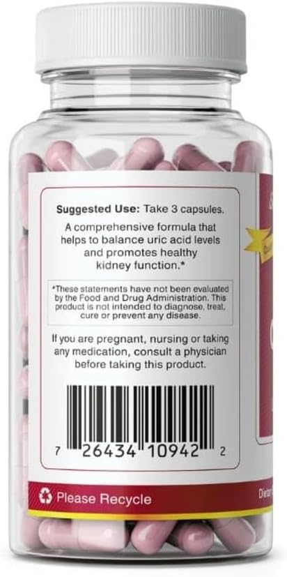 Bernard Jensen's Products Tart Cherry Uric Acid Formula 60 Tapioca Capsules - Traditional Kidney Support Supplement for Joint Mobility Muscle Recovery &amp Healthy Sleep Cycles - Vegan &amp Non-GM