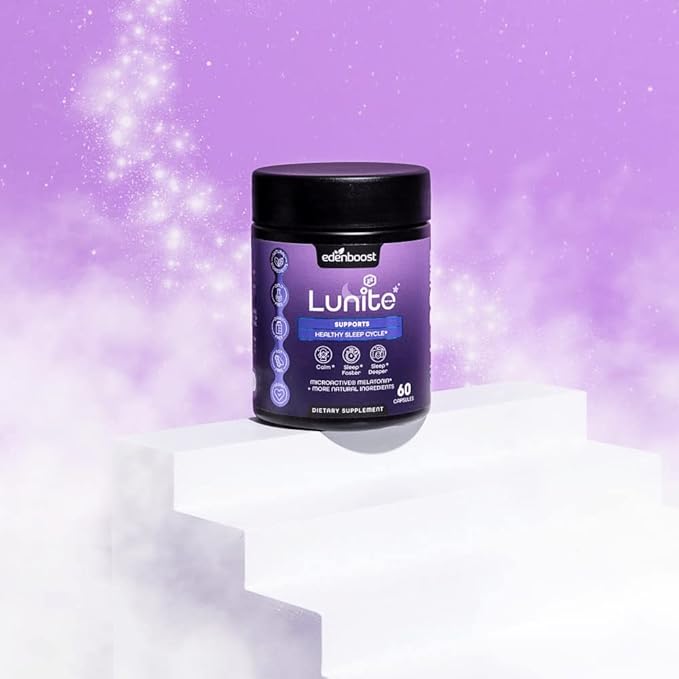 EdenBoost Lunite | Helps You to Fall Asleep Faster | Non-Habit Forming | Sustained Release Microactive Melatonin Magnolia Bark &amp Skullcap