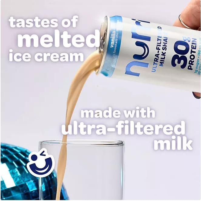 Nurri Ultra-Filtered Protein Shakes (12 Pack Vanilla) – 30g Protein 150 Calories 1g Sugar – Lactose Free Ready to Drink Recovery – Bundled with Taste Valley Soft Sea Salt Caramels Gift Pouch