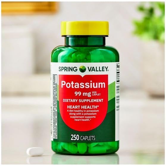 Potassium Heart Health Dietary Supplement Caplets 99 mg 250 Count (Potassium 250 Count)
