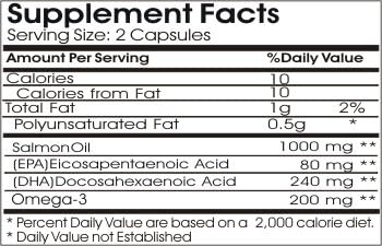 Salmon Oil Omega 3 1000mg // 200 Capsules // Pure // by PureControl Supplements
