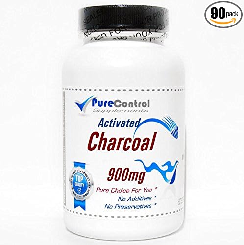 Activated Charcoal 900mg // 90 Capsules // Pure // by PureControl Supplements