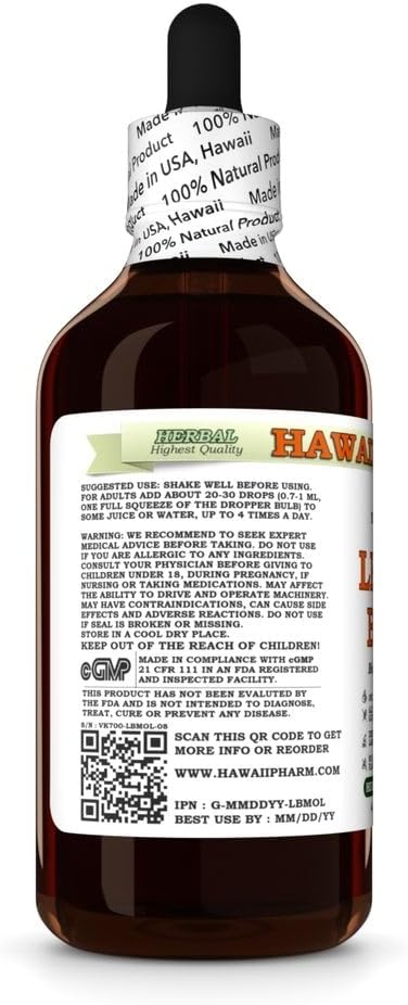 Hawaii Pharm Lemon Balm Alcohol-Free Extract Glycerite for Relaxation Supports Restful Sleep Promotes Mental Clarity and Cognitive Function Eases Digestive Discomfort - 4 fl.oz