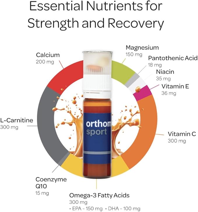 Orthomol Sport Sports Nutrition Supplement with Vitamins A C D &amp E Zinc CoQ10 L-Carnitine &amp Omega-3 for Athletic Performance Support 7-Day Supply