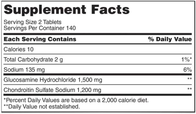 KS Extra Strength Glucosamine 1500 mg Chondroitin 1200 mg 280 Tablets