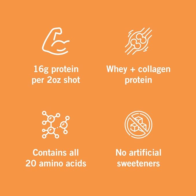 Vidafuel Protein Drink 16g protein per 2oz shot 32 fl oz carton 2 Pack berry and citrus collagen and whey drink no artificial sweeteners