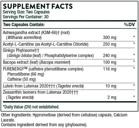 THORNE - Basic B Complex (60 Capsules) &amp Memoractiv (60 Capsules) Bundle - Supports Brain Health Cellular Energy Production &amp Focus - Gluten Free Dairy Free