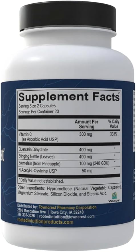 Hist Assist | Seasonal Sinus &amp Immune Balance Formula | Quercetin Bromelain NAC Nettle | Non-GMO Gluten Free | 40 Capsules