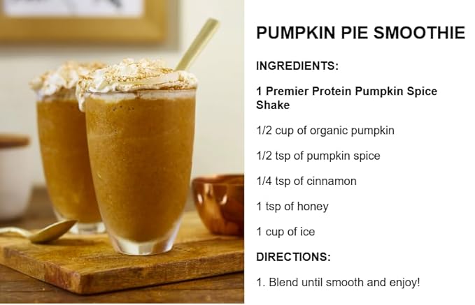 Protein Shake Limited Edition Pumpkin Spice 30g Protein 1g Sugar 24 Vitamins &amp Minerals 11.5 oz 12 Pack