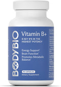 BodyBio - Vitamin B Complex Including B1 B2 B3 B5 B6 Methyl B12 Folinic Acid 5-MTHF and B7 to Supports Alertness Metabolism &amp Immune System 90 Capsules