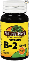 Nature's Blend Vitamin B2 100 mg - 100 Tablets Pack of 3