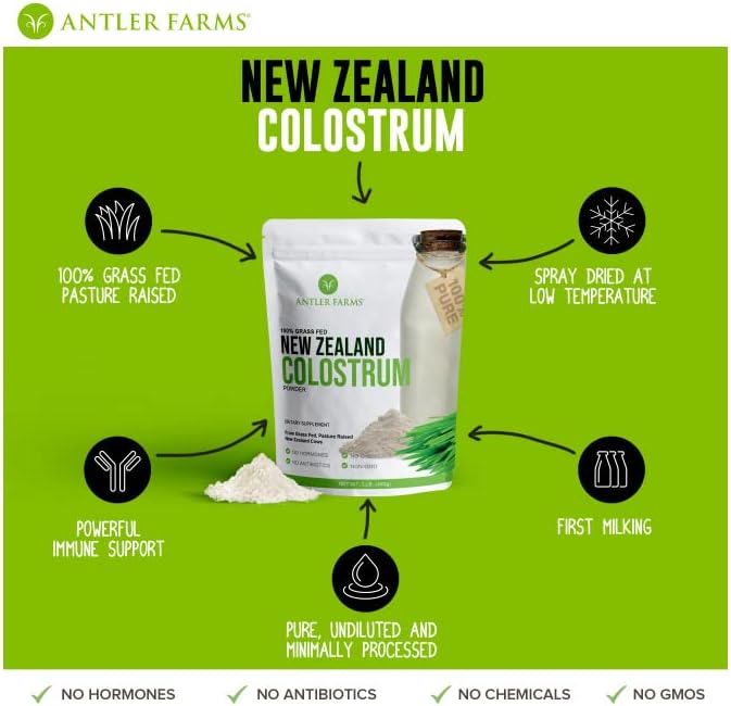 Antler Farms 100% Pure New Zealand Colostrum &amp Collagen Powder Bundle