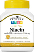 21st Century Niacin Inositol Hexanicotinate 500 mg 3Pack (110 Capsules) Dietary SupplementHelps Convert