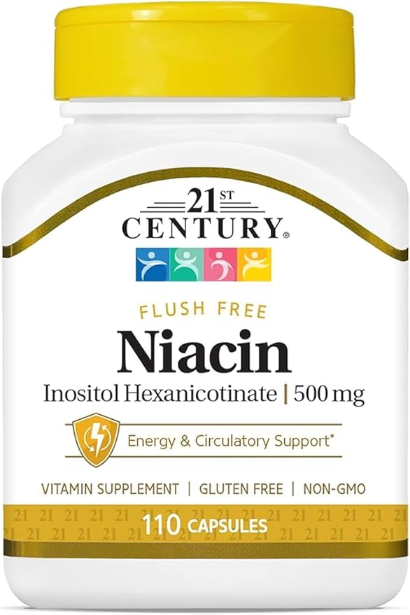 21st Century Niacin Inositol Hexanicotinate 500 mg 3Pack (110 Capsules) Dietary SupplementHelps Convert
