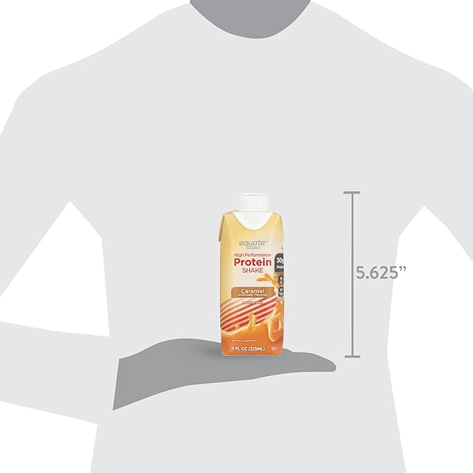 Equate High Performance Protein Shake Meal Replacement 30g Protein Low Sugar Gluten Free Lactose Free Nutritional Shake Ready to Drink for Workout Recovery and Muscle Gain 11 oz