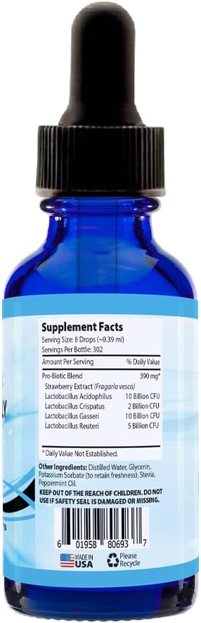 Absonutrix Women’s Daily Probiotics 390 mg 4 Oz Liquid 302 Servings Made in USA Quick Absorption Quality Potent Ingredients Non-GMO GMP Certified Facility Cruelty-Free Products