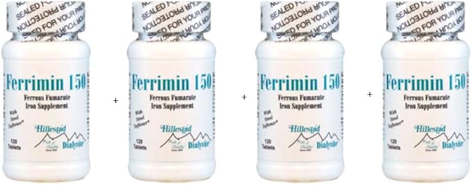Dialyvite: Ferrimin 150 - Ferrous Fumarate Iron Supplement - 120 Tablets - 4 Pack