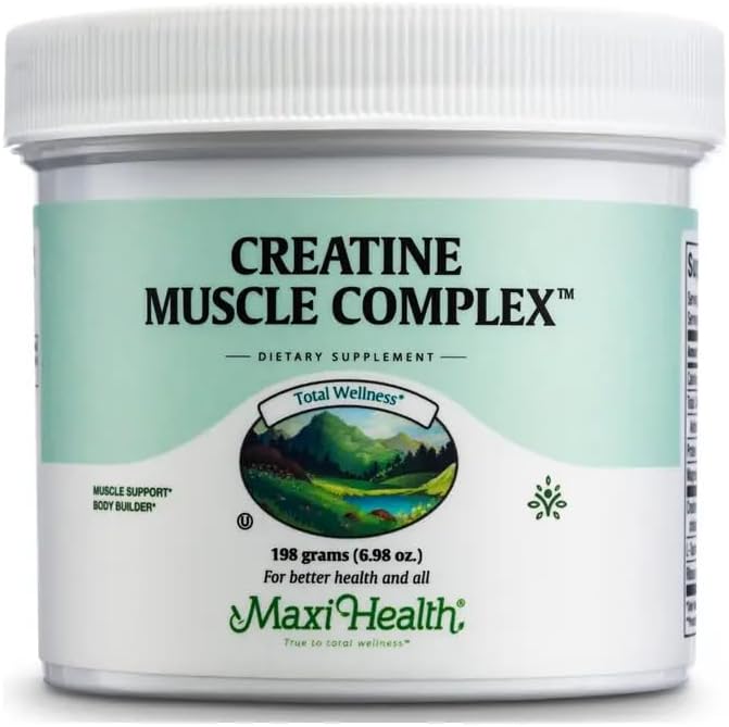 Maxi Health Creatine Monohydrate Powder – Pure Creatine Powder with L-Taurine &amp Ribose for Energy Strength &amp Muscle Gain – Vegan &amp Kosher – 30 Servings