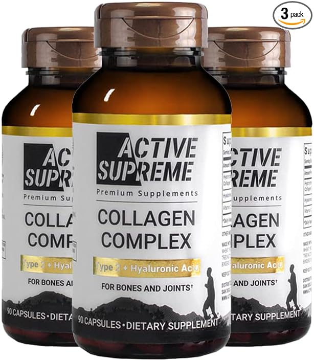 Type 2 Collagen for Joint Support | 270 Capsules (9 Month Supply) | Grass-Fed Hydrolyzed with Hyaluronic Acid &amp Vitamin C | Joint Health &amp Cartilage Support