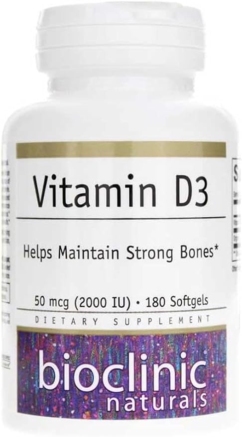 Bioclinic Naturals Vitamin D3 2000 I.U. 180 Softgels