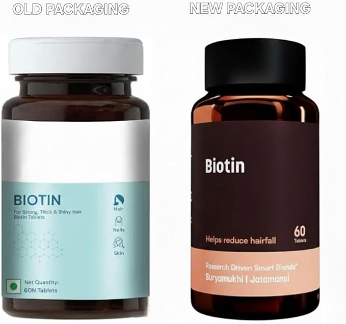 Vishopy Biotin 10000mcg Supplement for Hair Growth Strong Hair and Glowing Skin Fights Nail Brittleness60 Biotin Tablets (Pack of 1)