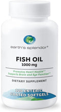 Earth's Splendor Fish Oil Supplement 120 Softgels 500mg EPA / 250mg DHA 1000mg Enteric-Coated 4 Month Supply