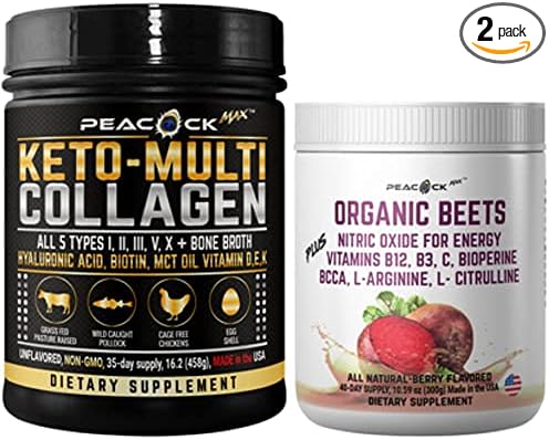 Sports Nutrition Endurance Energy Powder Pack pre Workout 5 Collagen Protein Amino Acid Keto MCT Nitric Oxide BCCA L-Arginine L-Citrulline Biotin BioPerine Caffeine Vitamin B12 C D E K 31+ Day
