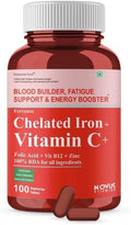 Viva Chelated Iron with Vitamin C B12 Folic Acid &amp Zn – 100 Tablets.