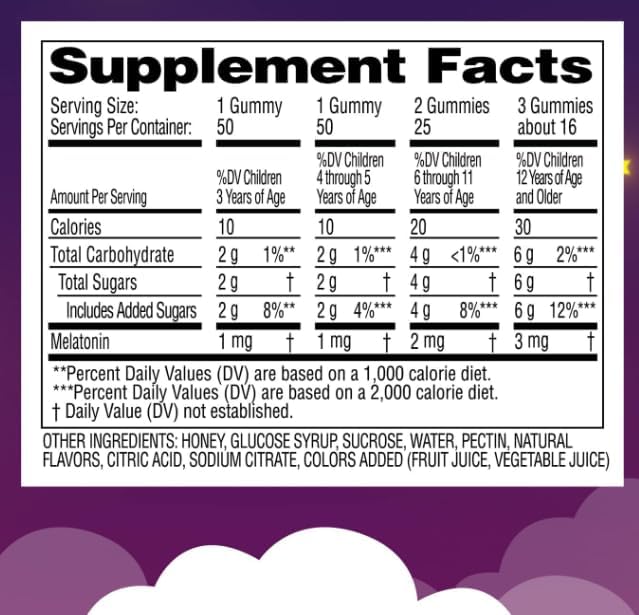 Zarbee's Kids 1mg Melatonin Gummy Drug-Free &amp Effective Sleep Supplement for Children Ages 3 and Up Natural Berry Flavored Gummies 50 Count - Pack of 3