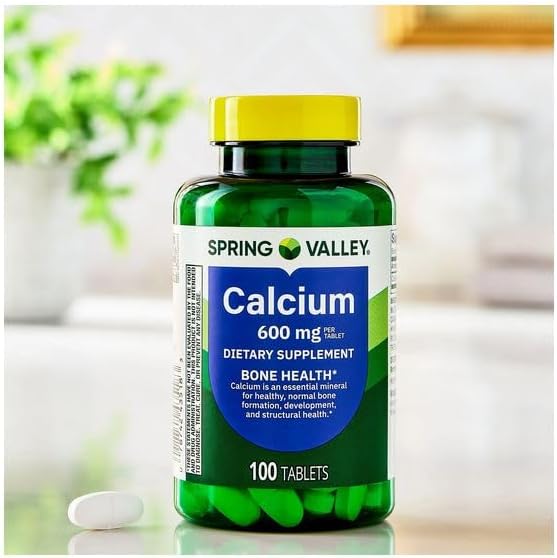 H4U - Spring Valley Calcium Bone Health Dietary Supplement Tablets 600 mg 100 Count