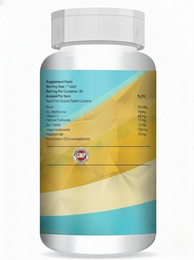 SS Biotin 30mcg Supplement for Hair Growth Strong Hair and Glowing Skin Fights Nail Brittleness 90 Tablets