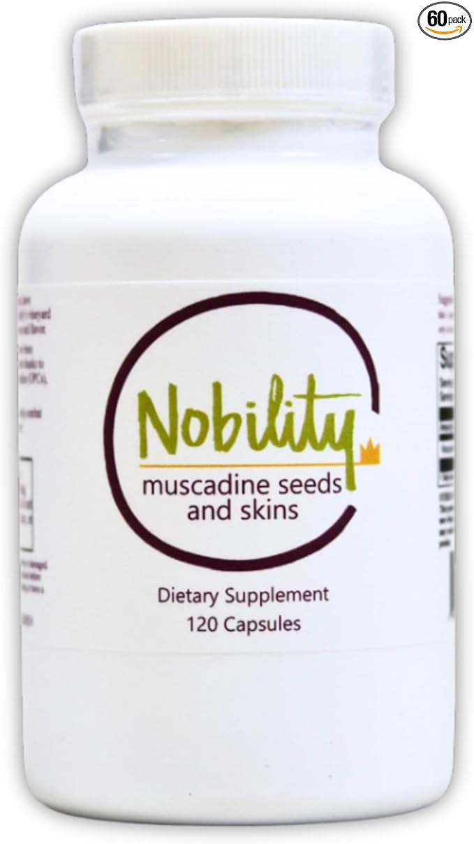 NOBILITY Naturals Muscadine Capsules – Seed &amp Skin Blend for Antioxidant &amp Metabolism Support