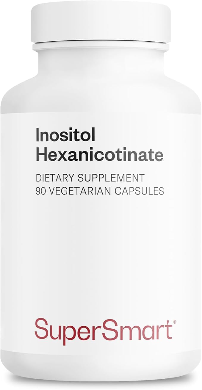 Supersmart - Inositol Hexanicotinate 1500mg per Day (High Strength Niacin Flush Free) - Improved Vitamin B3 Supplement | Non-GMO &amp Gluten Free - 90 Vegetarian Capsules