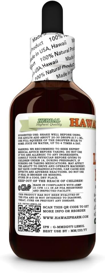 Hawaii Pharm Lemon Balm Alcohol-Free Extract Glycerite for Relaxation Supports Restful Sleep Promotes Mental Clarity and Cognitive Function Eases Digestive Discomfort - 2 fl.oz