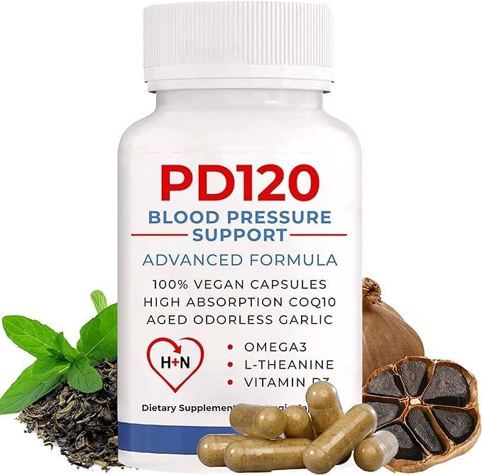 Natural Blood Pressure Support Supplement: 8-in-1 Formula With Black Odorless Garlic High-absorption CoQ10 (pack of 1)