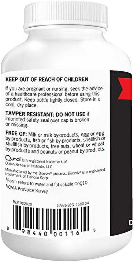 CoQ10 100mg Vitamin Supplements 3X Better Absorption Ultra CoQ10 100mgAntioxidant for Heart Health and Energy Production 120 Softgels(1Pack)-L8