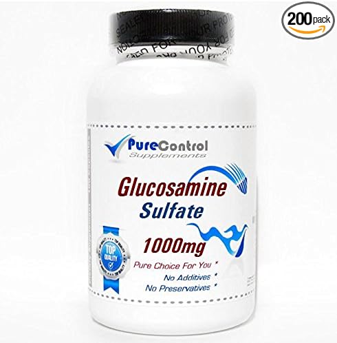 Glucosamine Sulfate 1000mg // 200 Capsules // Pure // by PureControl Supplements