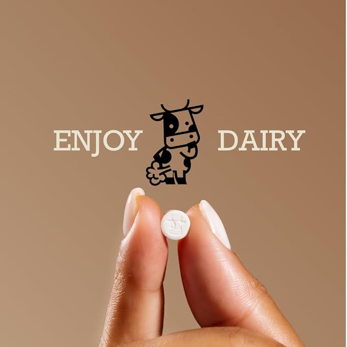 DairyPill Lactase Enzyme 18000 FCCs per Pill 180 Count Solution for Lactose Intolerance Portable Easy to Swallow Preservative and Gluten Free American Made Non GMO
