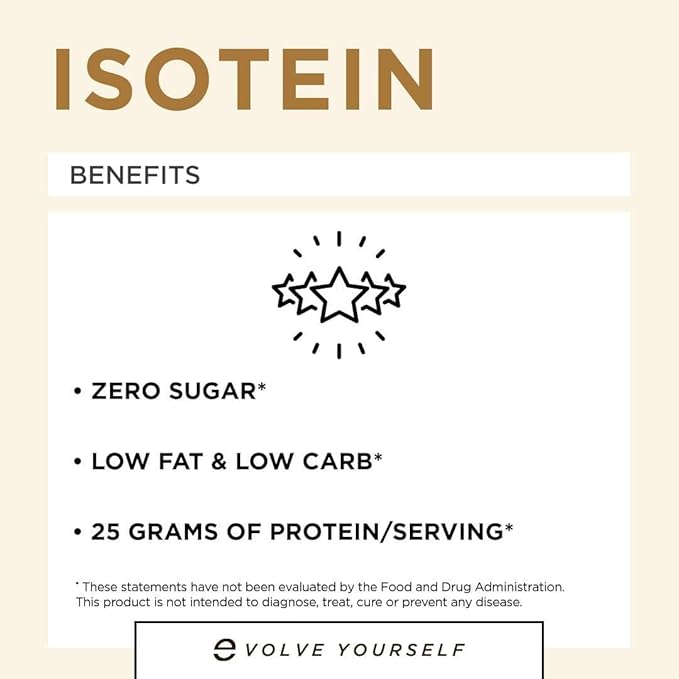 Isotein Isolate Protein Powder - Post Workout Recovery Protein Powder - 25g Whey Isolate Protein 0g Added Sugar1g Fat (Cookies and Cream 2lbs)