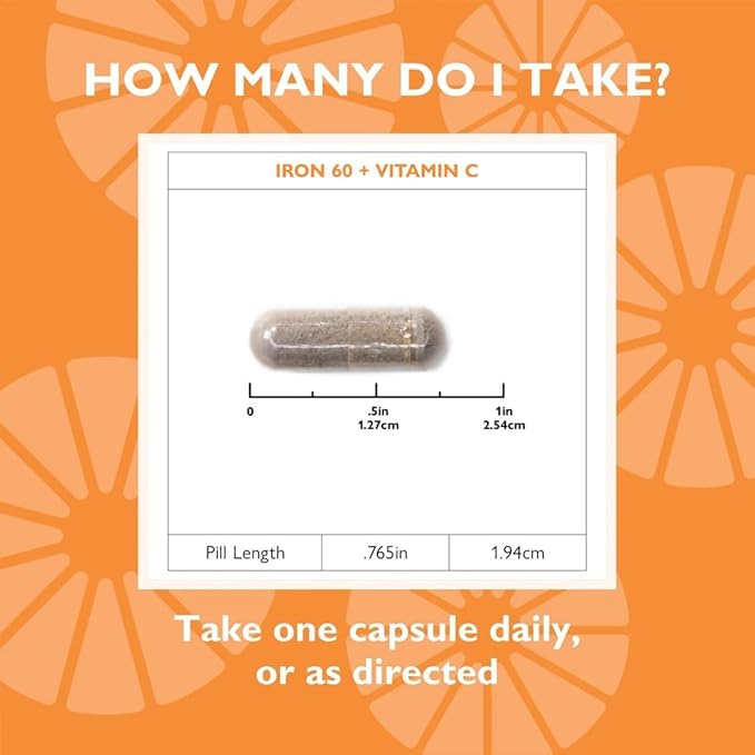 Celebrate Vitamins Iron Supplement with Vitamin C - 60mg Iron 60mg Vitamin C Bariatric Vitamins for WLS Patients Vertical Sleeve &amp Gastric Bypass Surgery (90 Capsules)